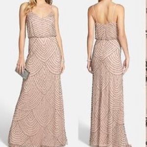 Adrianna Papell Art Deco Blouson Beaded Gown